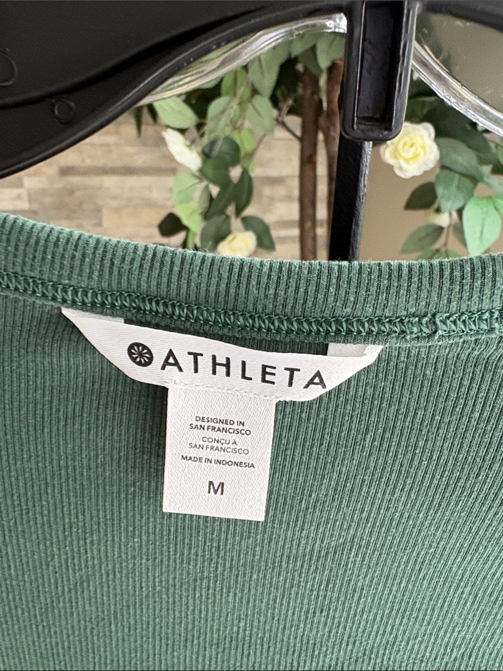 Athleta Ribbed Sage Green Tee